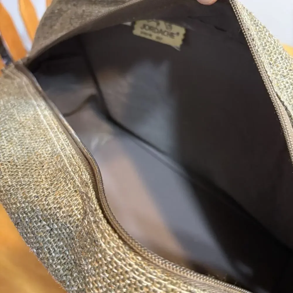 Jordache Tweed Carry On Overnight Bag Tote Luggage Weekender 15.5x11.5x6 Vintage